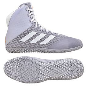 adidas Mat Wizard 4 Wrestling Shoe, color: Grey/White - Click Image to Close